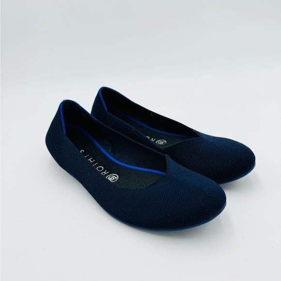 Rothy’s Navy Blue Round Toe Ballet Flats The Flat - Picture 3 of 9